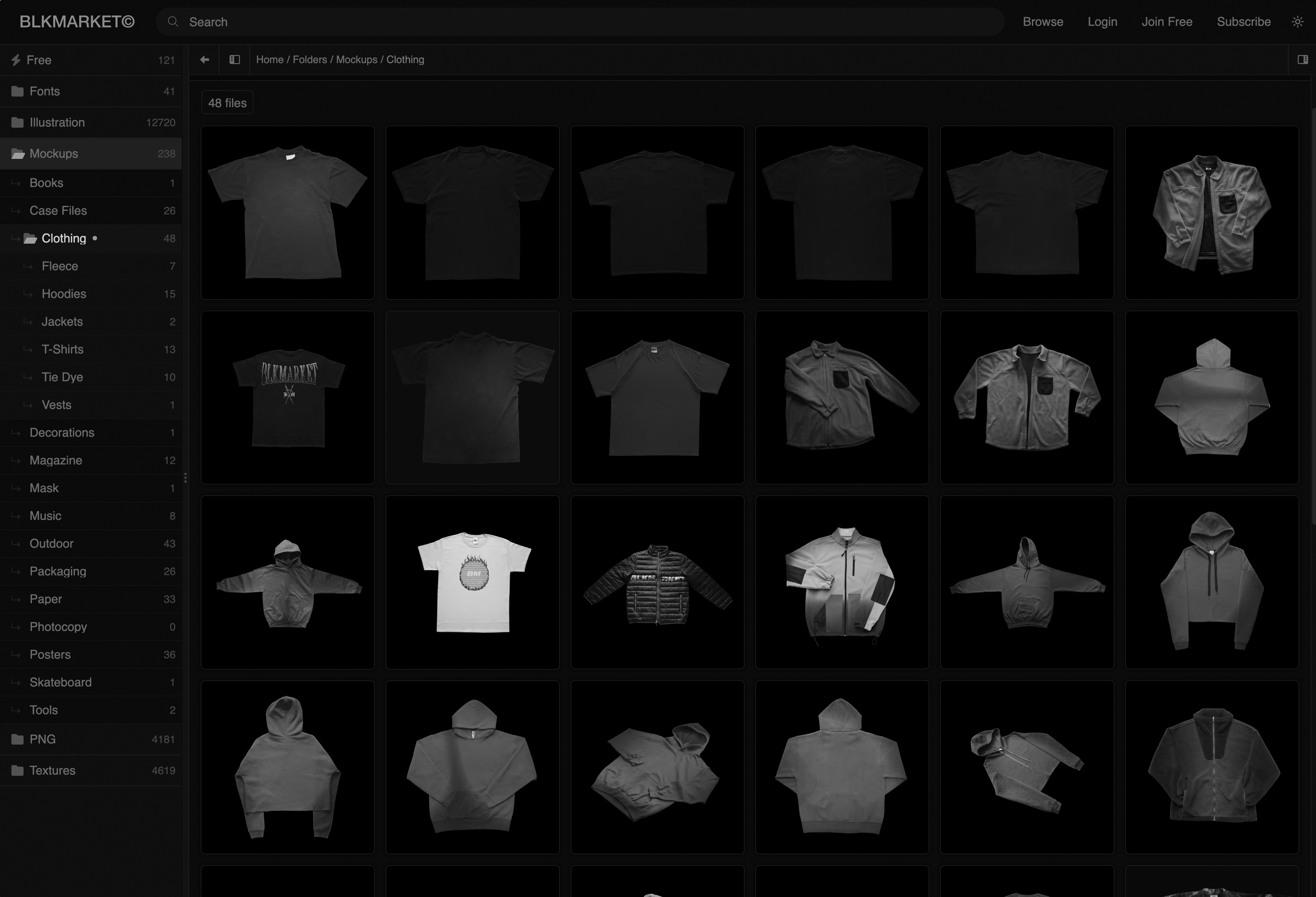 Un extrait du site Blkmarket.
